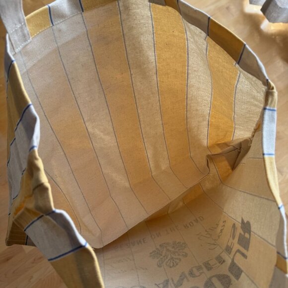 NWOT Sezane BONJOUR LOS ANGELES Yellow/Cream Striped Tote - Picture 3 of 4